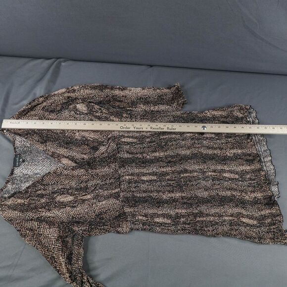 Womens Mini Dress 3XL Brown Knit Snake Print Blouson Faux Wrap Statement Y2K - Picture 11 of 12